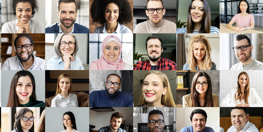 Diverse people image montage