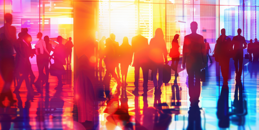 Busy office environment