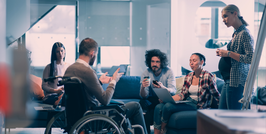 Diverse team meeting